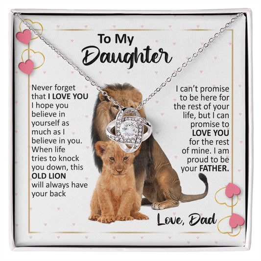 To My Daughter - Pink Heart Lions Love Dad